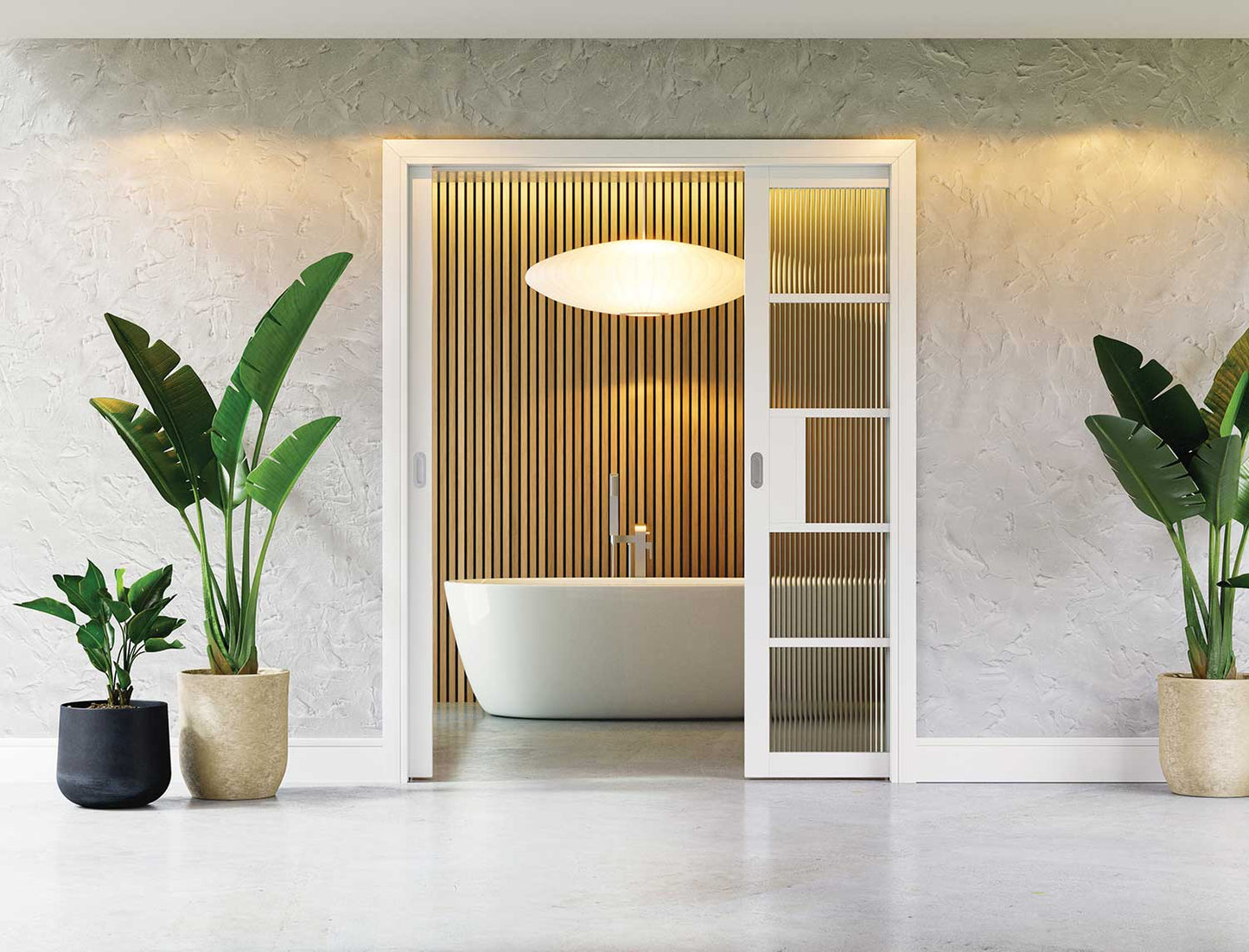 Deanta - NM31GRPW - Premier White - Reeded Glass