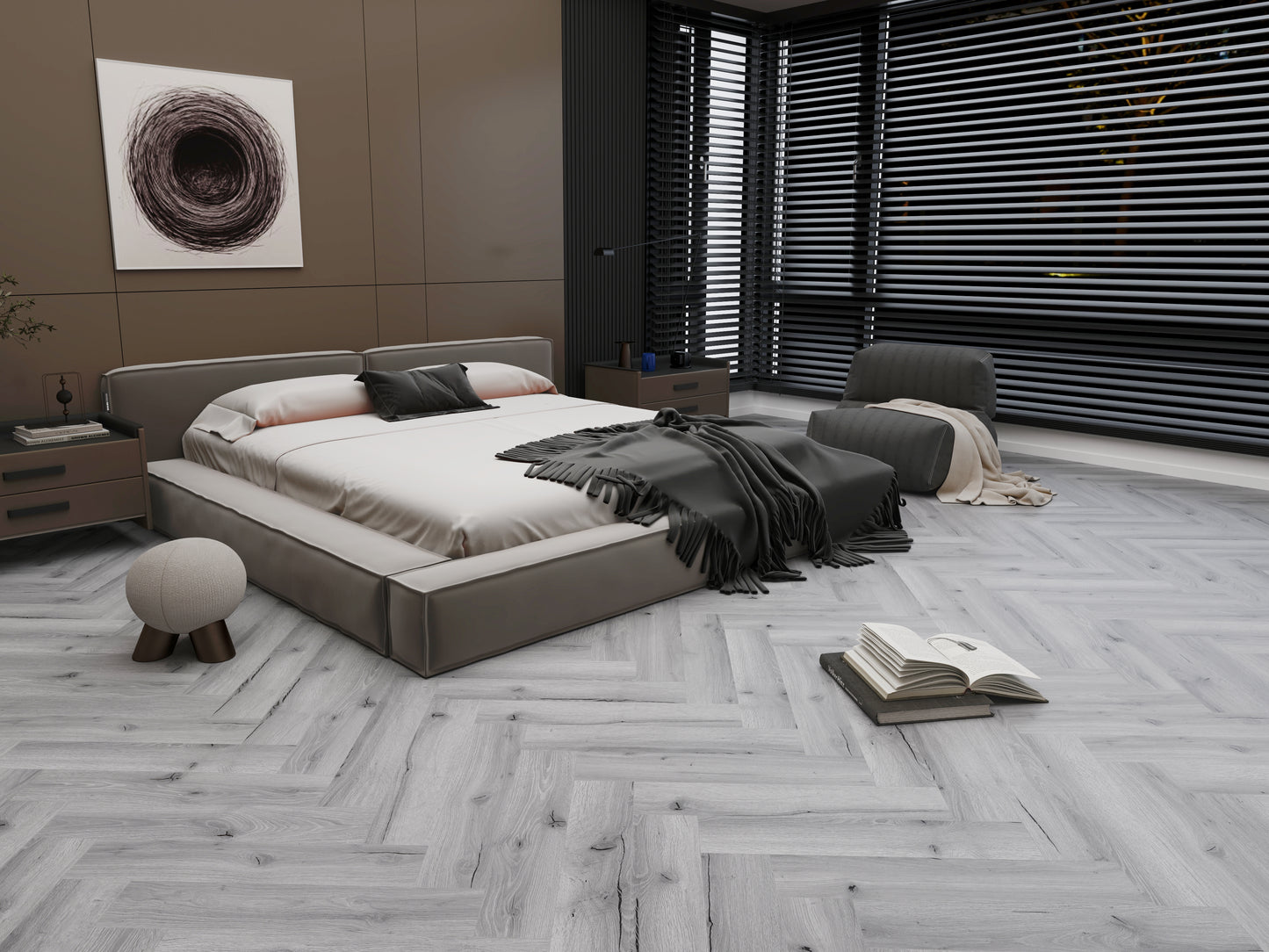 Atlantic Grey - SPC - Herringbone
