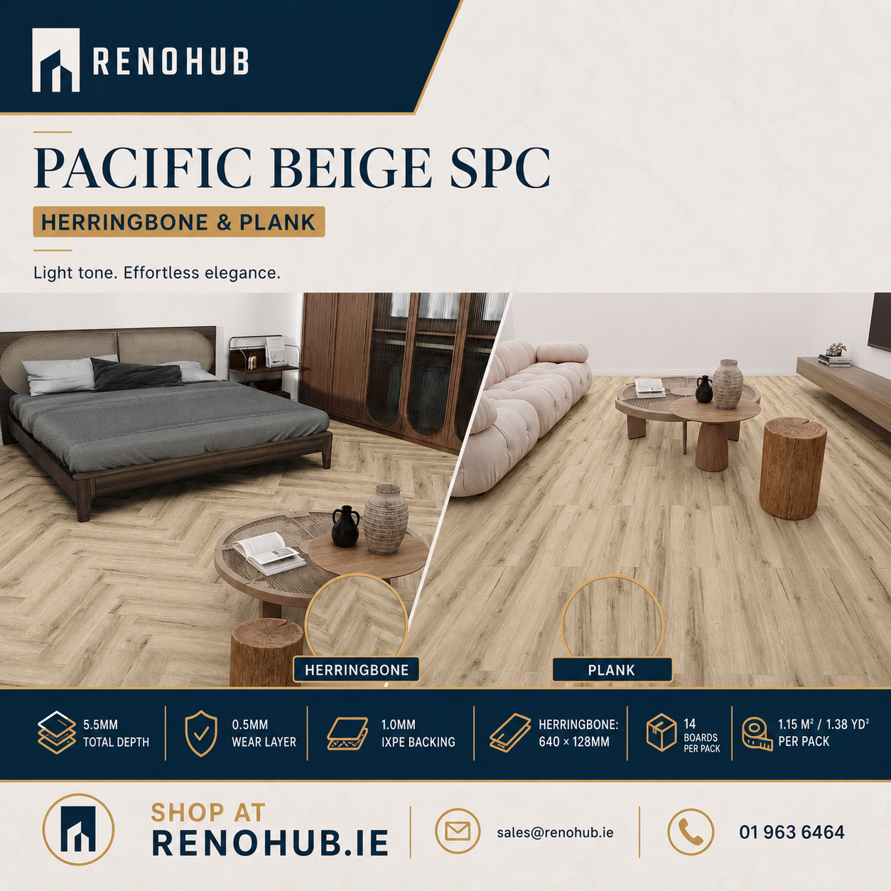 Pacific Beige  - SPC - Plank