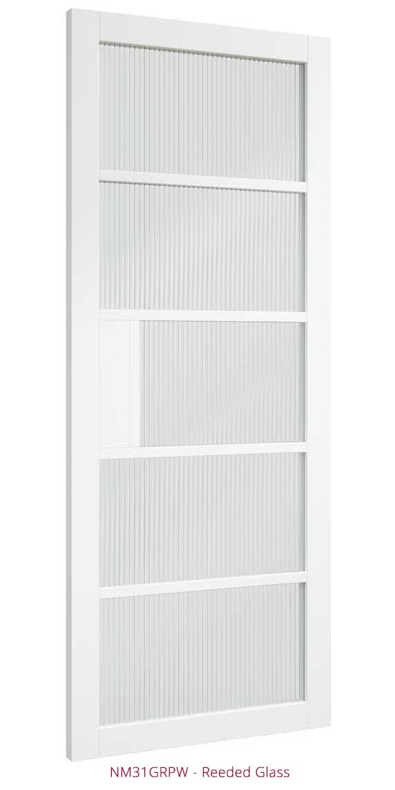 Deanta - NM31GRPW - Premier White - Reeded Glass